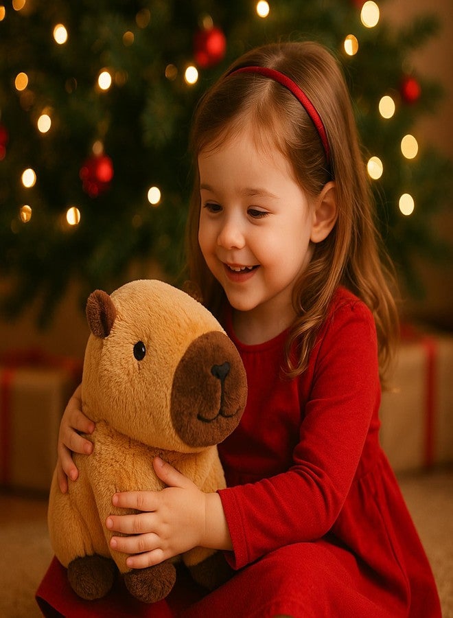 WEIGEDU Plush Capybara Stuffed Animal - 12.2” Soft Kawaii Toy for Kids & Adults, Brown Cute Animal Plush Pillow, Huggable Bedtime Buddy for Girls, Boys & Capybara Lovers - Image 3
